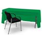 Kelly green 3-sided event table cloth with room for seating and storage