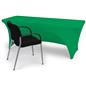 Stretch table cloth measures 29 inches wide by 72 inches long 