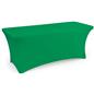 Kelly green stretch table cloth fits 72 inch long tabletops 