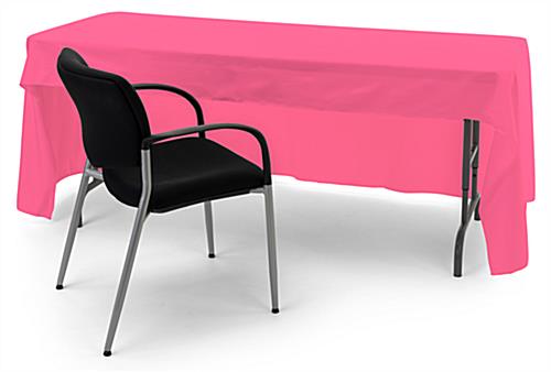 Pink open back tablecloth with room for a presenter