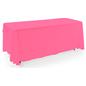 Pink 3-sided event table cloth in machine washable fabric