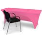 Pink stretch table cloth with wrinkle resistant fabric 