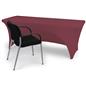 Burgundy stretch table cloth with premium polyester fabric 