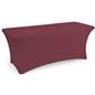 Burgundy stretch table cloth measure 29 inches wide by 72 inches tall 