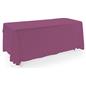 Purple 3-sided event table cloth in machine washable fabric