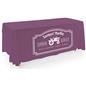 Purple open back tablecloth with personalized design