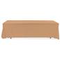Beige 3-sided event table cloth with clean drape and rounded corner design