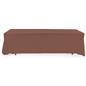 Brown 3-sided event table cloth with clean drape and rounded corner design