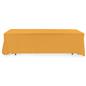 Gold 3-sided event table cloth with clean drape and rounded corner design