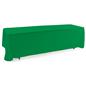 Kelly green 3-sided event table cloth in machine washable polyester fabric