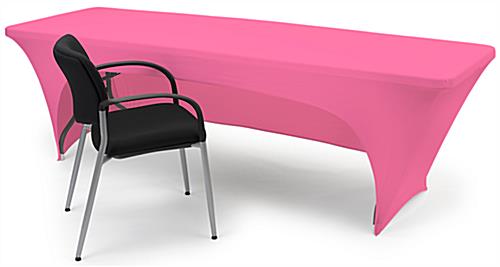 Stretch table cloth with open back 