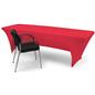 Stretch table cloth measures 29 inches wide by 96 inches long 