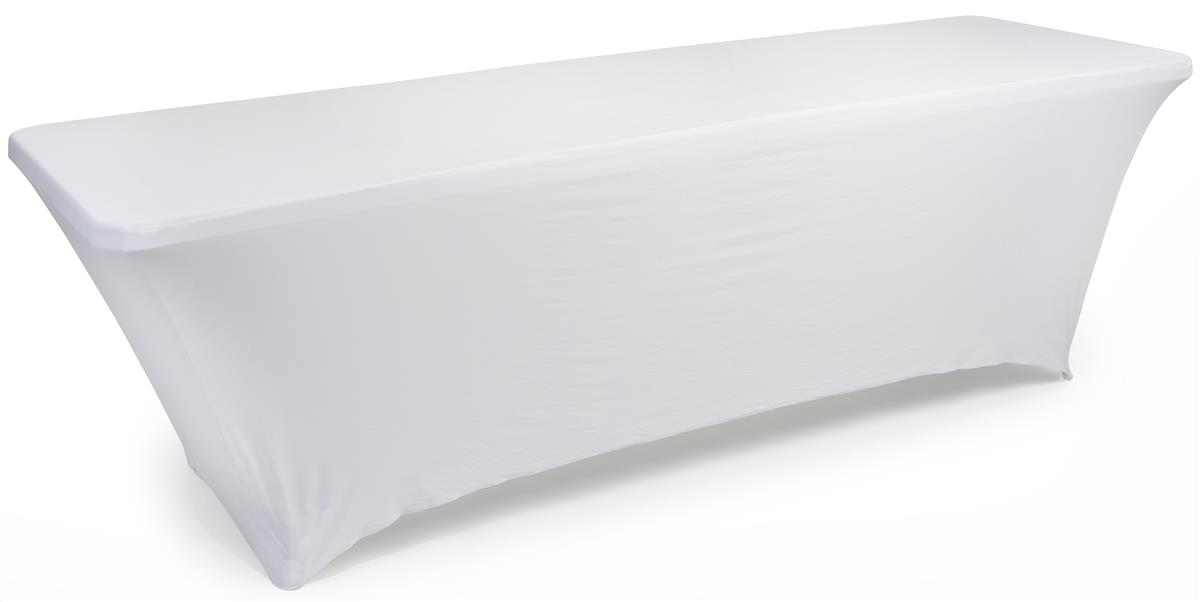 White stretch table cloth 