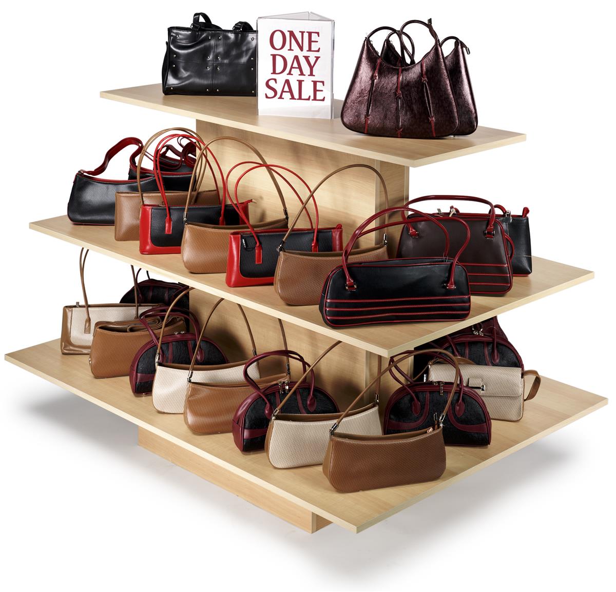 3-Tier Shopping Bag Display for Sustainable Retail
