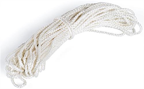 50’ white nylon sign rope with 1/8" diameter