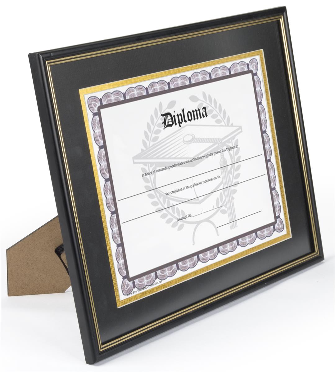 Double Matted Diploma Frames Black Holder