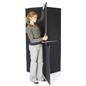 Portable display wall panels lock in place on top of each other