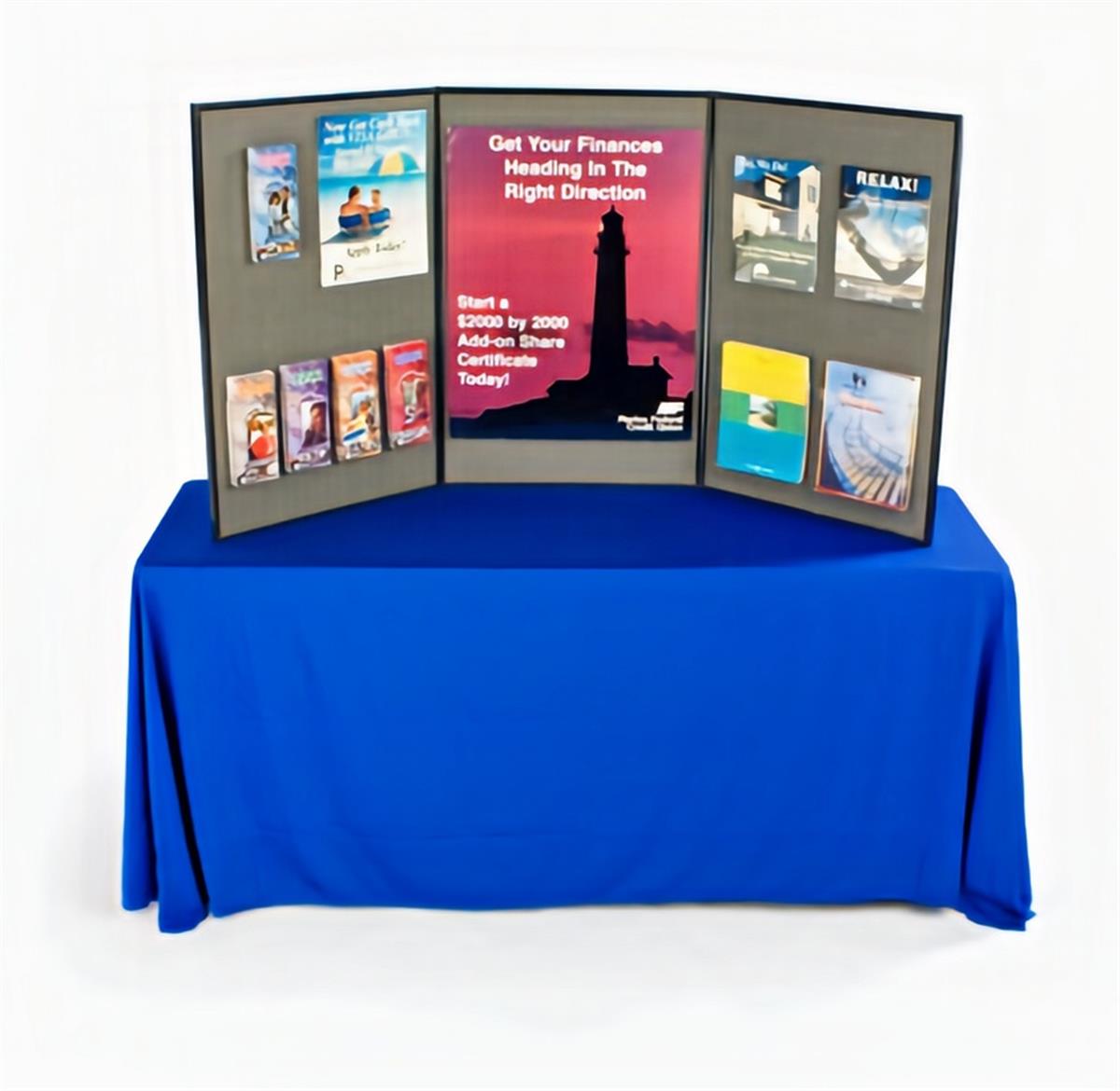 3Panel Double Sided Table Top Presentation Board Post Up Stand