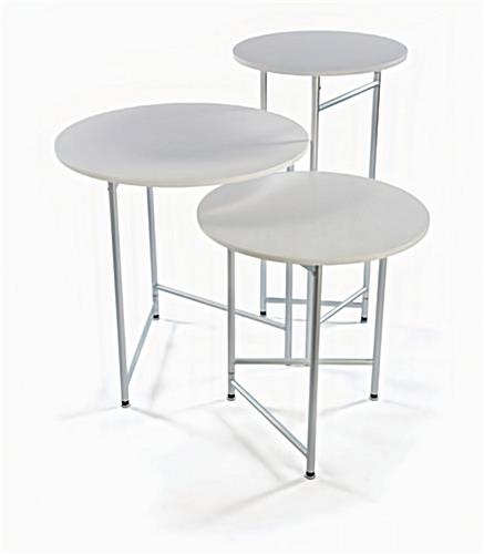 Set of three trade show cocktail tables
