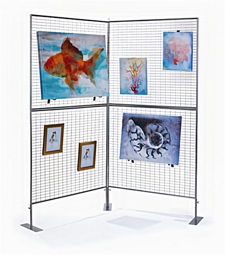 Wire Mesh Art Display Booth | 2-9 Panels | Silver