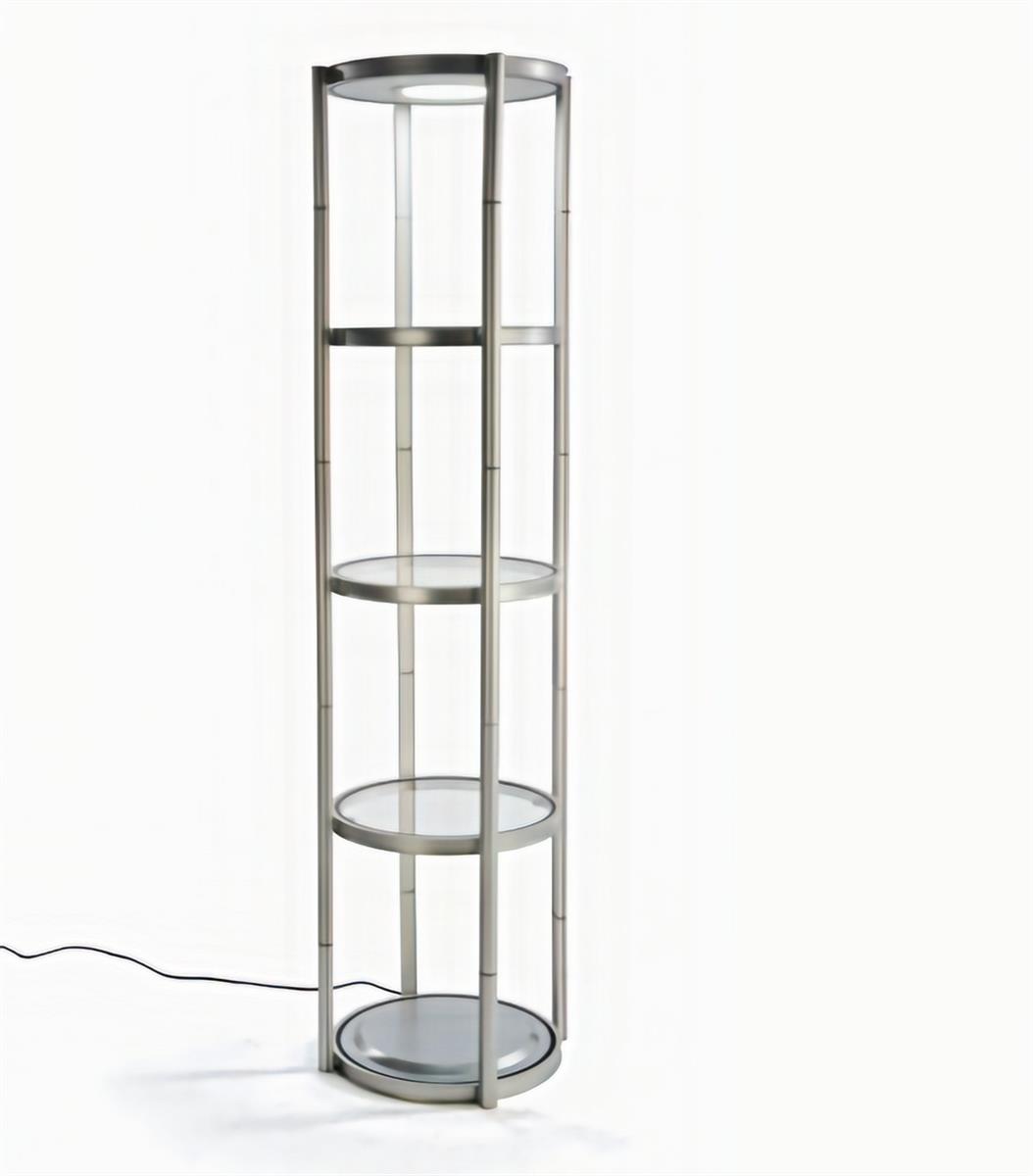 Portable Round Twist Tower Display Case, Collapsible Shelves Portable