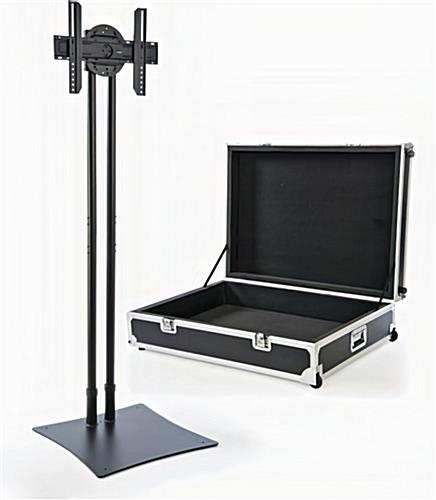 Black Portable Trade Show TV Stand with Travel Case