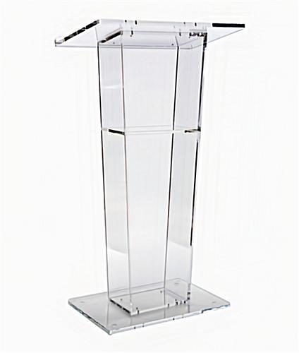 Clear Acrylic Floor Podium | Built In Shelf | Post Up Stand