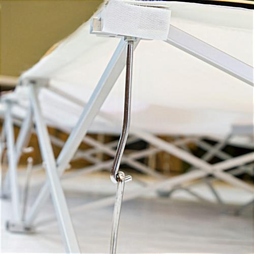 The frame pops up and clips together easily with metal rods