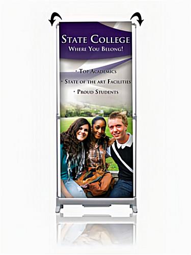 Scrolling banner display with printed graphics