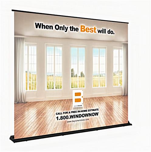 Retractable backdrop display with custom printed graphics