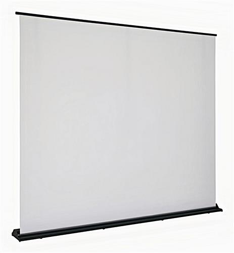 Blank banner on the 94"W custom retractable backdrop