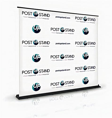 Step and repeat pattern on the custom printed retractable backdrop display