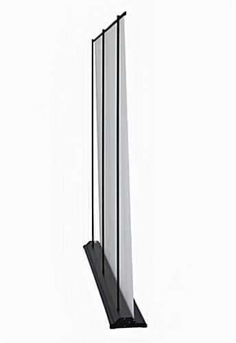 Side view of the custom retractable backdrop display
