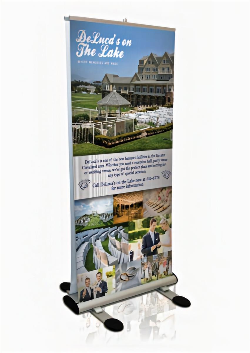 Outdoor printed retractable banner stand with double-sided custom graphics