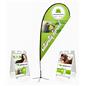 Outdoor display package includes two sidewalk signs and one teardrop banner.