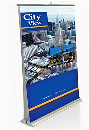 Double-sided printed retractable banner stand with custom graphics