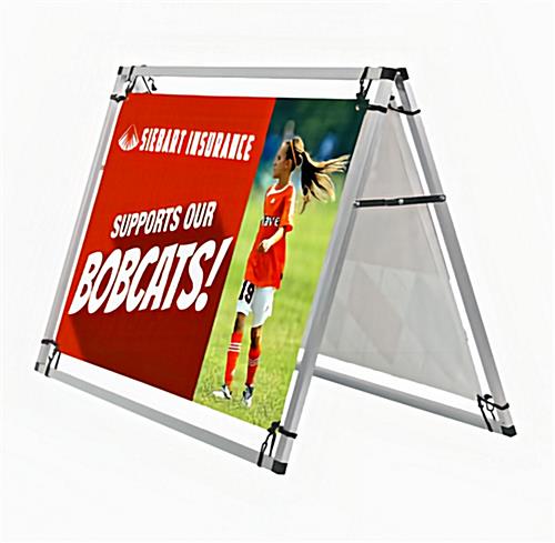 Horizontal Outdoor A-Frame Banner Display | Post Up Stand