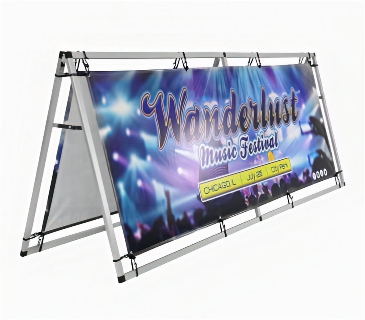 Horizontal Outdoor AFrame Banner Display Post Up Stand