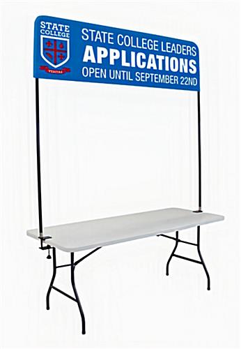 6'W table header banner with custom printed graphics