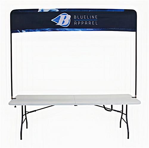 Table header frame with custom printed graphics