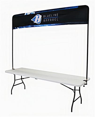 Table header frame with custom printed graphics