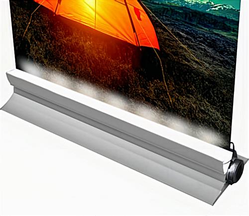 Glow Retractable Banner Stand with LED Lights winged base and bottom lights