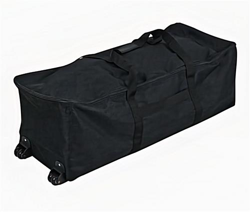 The LUX display fits into a canvas carrying bag with wheels