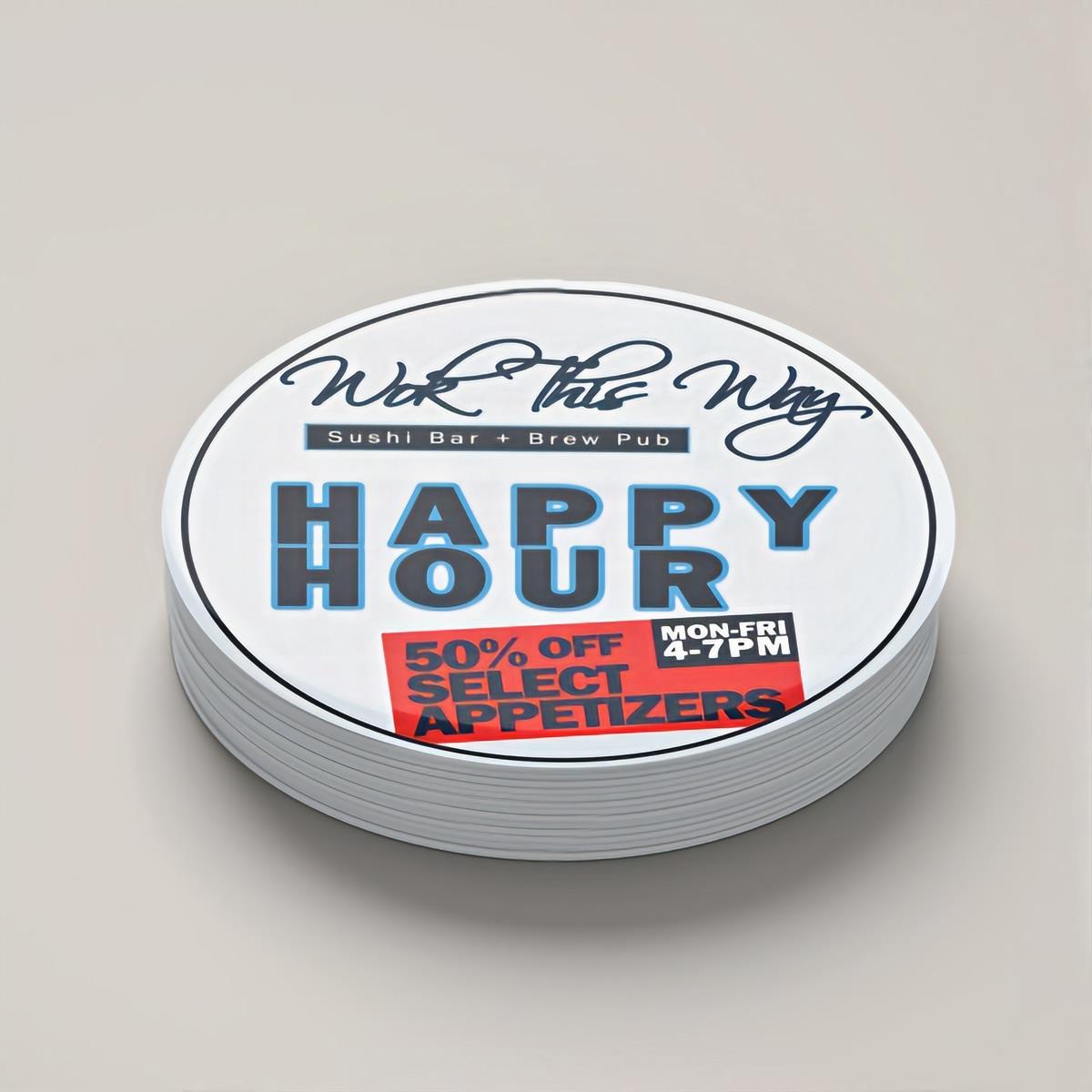 Custom Drink Coasters Round Printed Restaurant & Bar Coasters