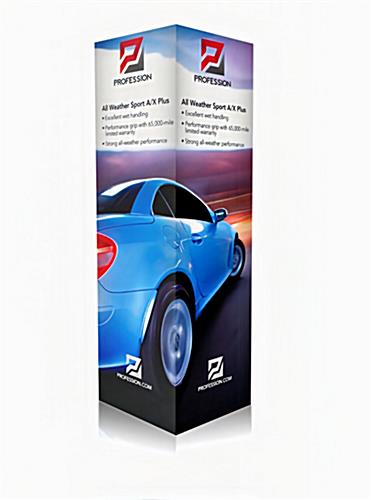 High rise trade show display tower with custom graphics