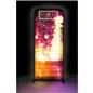 Backlit Ignite tension fabric banner stand in a dark room