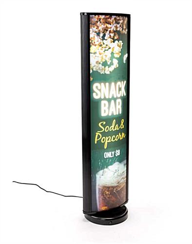 Floor standing rotating LED light box with printed graphics