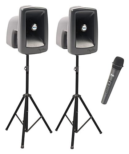 Portable pa system with wireless mic and a handheld microphone