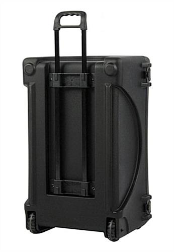 Carrying case with foam for AAMV2DPAS speakers with retractable handle and wheels for easy transport