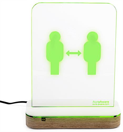 Aura Aware smart distance device with green LED to alert proper distancing 